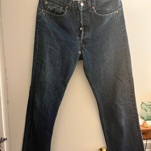 Levi 501 Dark Blue Straight Jeans